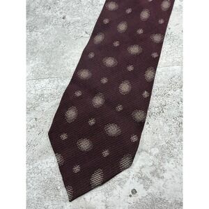 Giorgio Armani Silk Blend Tie Mens One Size Purple Polka Dot Pointed Necktie VTG